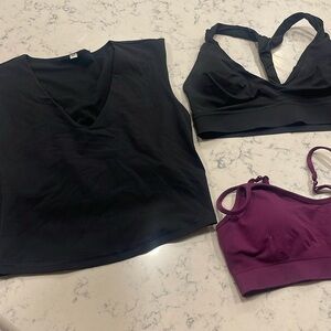 Lot of 3 Athleta Crop top and sports bras M